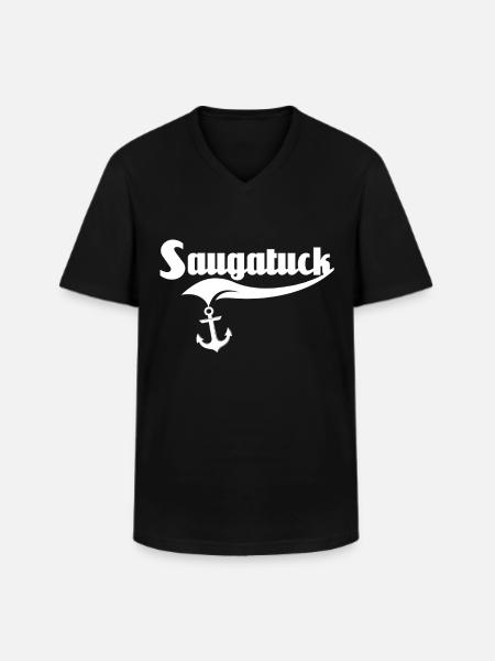 Saugatuck, Michigan - Men's V-Neck T-Shirt - black
