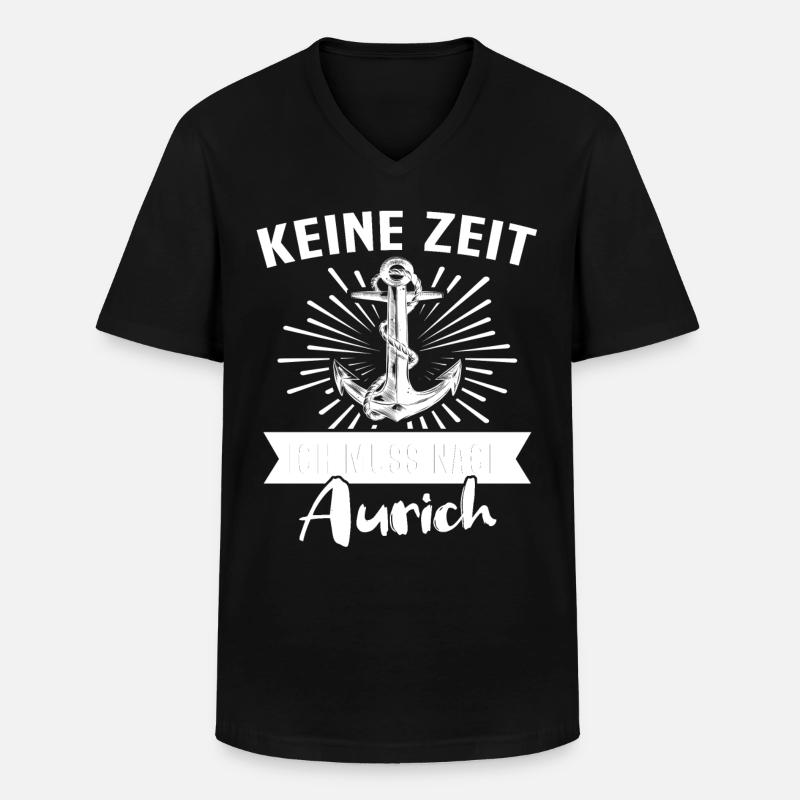 Aurich Sprüche - Männer-T-Shirt mit V-Ausschnitt - Schwarz