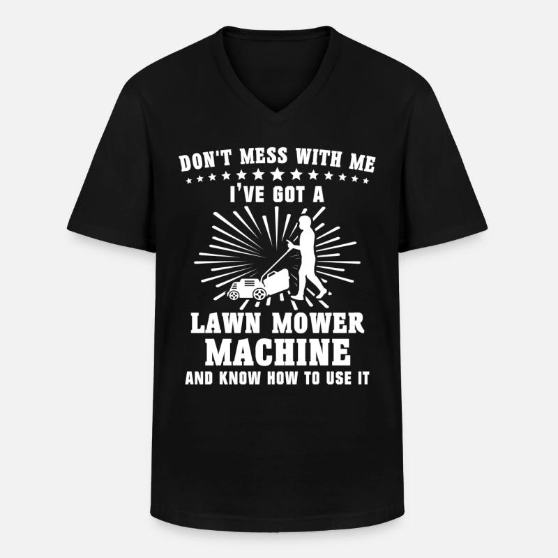 Rasenmäher - Männer-T-Shirt mit V-Ausschnitt - Schwarz