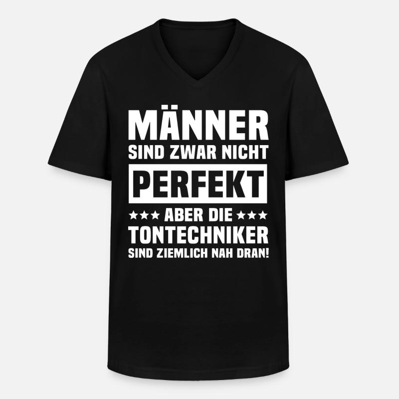 Tontechniker - Männer-T-Shirt mit V-Ausschnitt - Schwarz