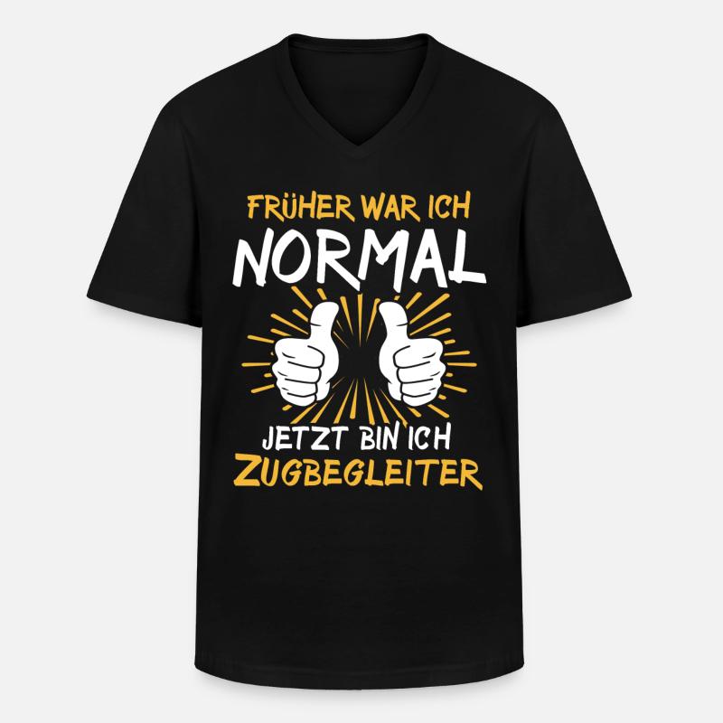 Zugbegleiter Sprüche - Männer-T-Shirt mit V-Ausschnitt - Schwarz