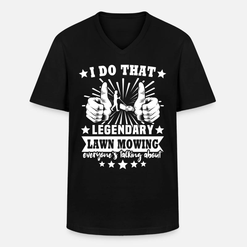 Rasenmäher Sprüche - Männer-T-Shirt mit V-Ausschnitt - Schwarz