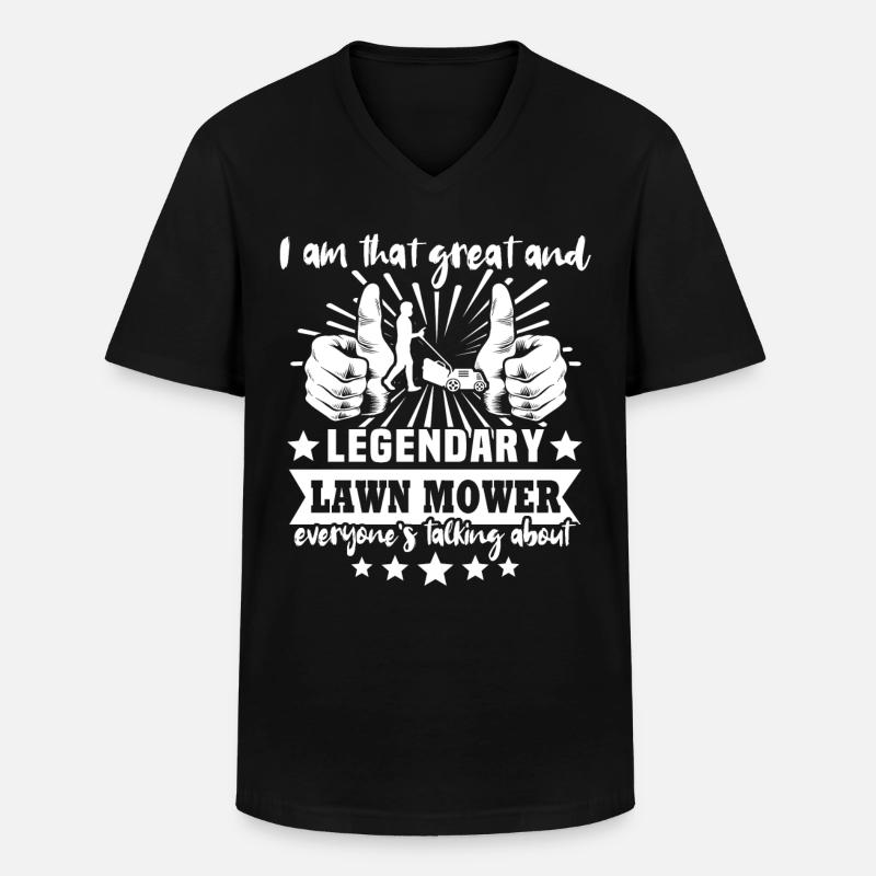 Rasenmäher Sprüche - Männer-T-Shirt mit V-Ausschnitt - Schwarz