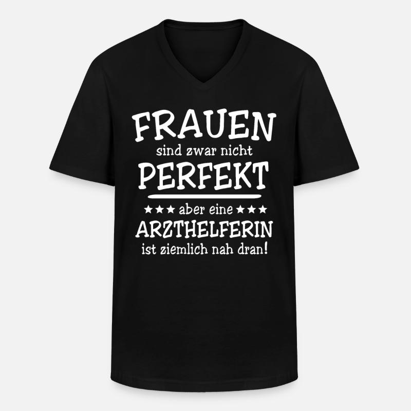 Arzthelferin Geschenk - Männer-T-Shirt mit V-Ausschnitt - Schwarz