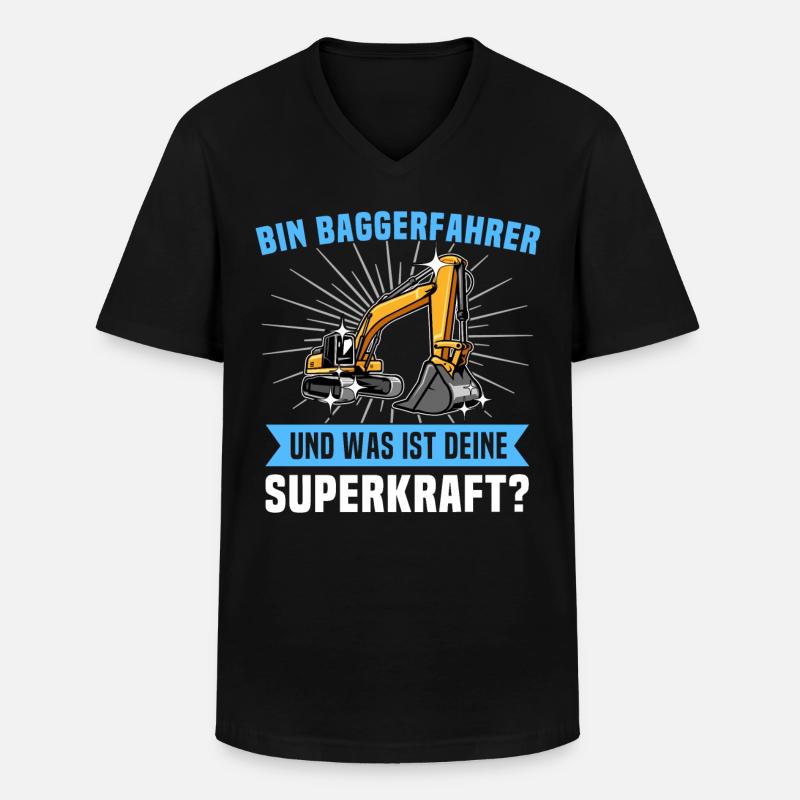 Baggerführer Baggerfahrer - Männer-T-Shirt mit V-Ausschnitt - Schwarz