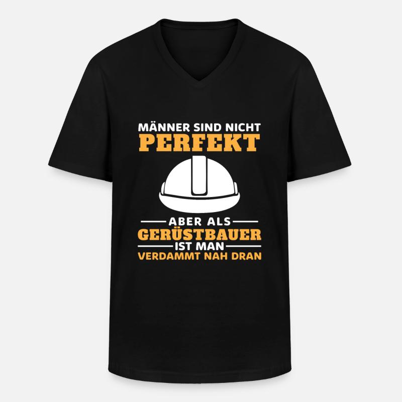 Gerüstbau Baustelle Handwerker Gerüstbauer - Männer-T-Shirt mit V-Ausschnitt - Schwarz