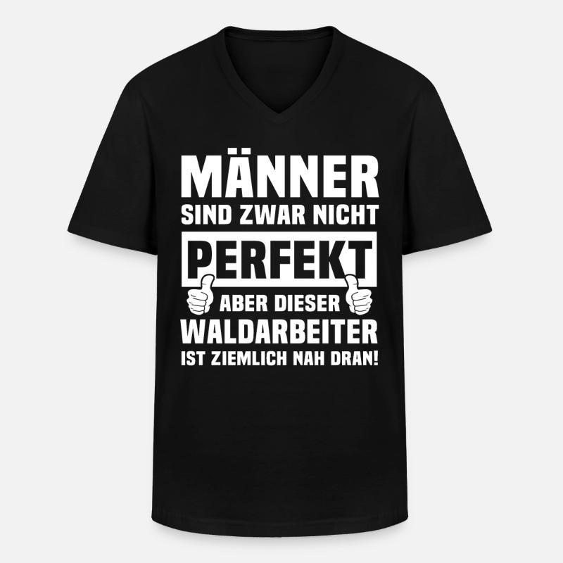 Waldarbeiter - Männer-T-Shirt mit V-Ausschnitt - Schwarz
