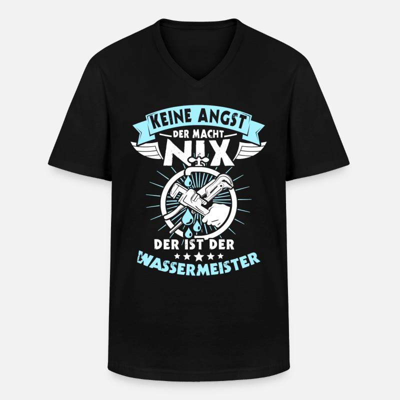 Wassermeister Sprüche - Männer-T-Shirt mit V-Ausschnitt - Schwarz