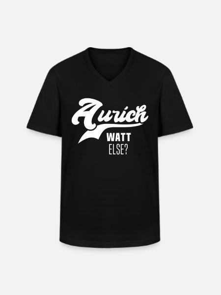 Aurich Sprüche - Männer-T-Shirt mit V-Ausschnitt - Schwarz