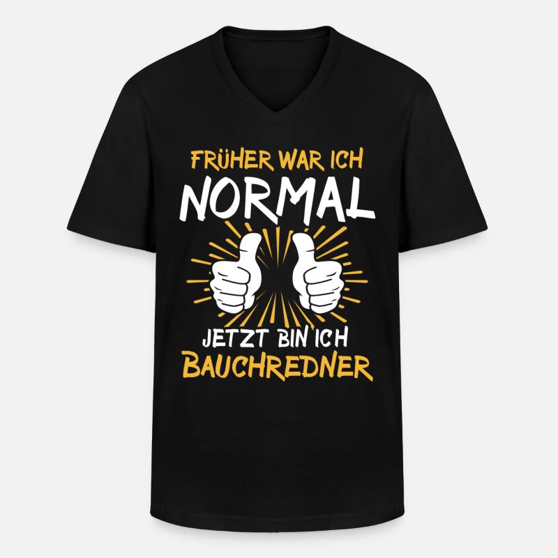 Bauchredner Spruch - Männer-T-Shirt mit V-Ausschnitt - Schwarz