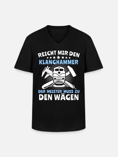 Wagenmeister Sprüche Zugtechniker - Männer-T-Shirt mit V-Ausschnitt - Schwarz