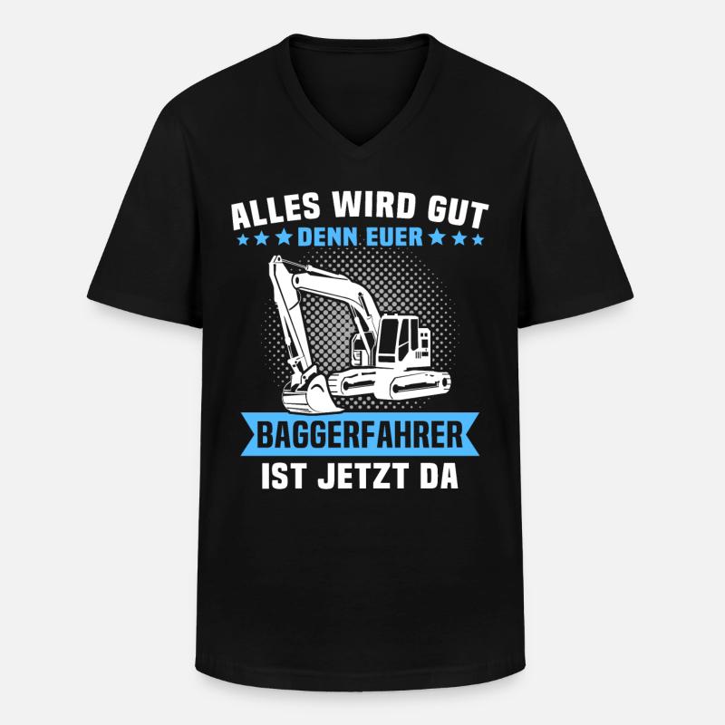 Baggerfuehrer Baggerfahrer - Männer-T-Shirt mit V-Ausschnitt - Schwarz