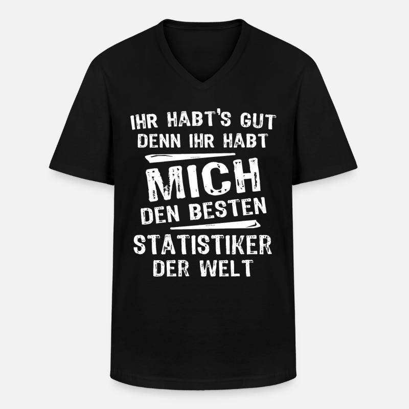 Statistiker - Männer-T-Shirt mit V-Ausschnitt - Schwarz