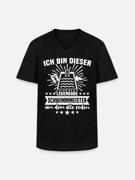 Schwimmmeister - Männer-T-Shirt mit V-Ausschnitt - Schwarz