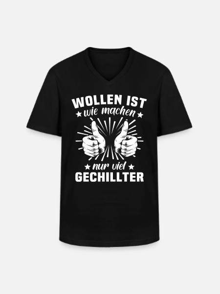 Machen Wollen - Männer-T-Shirt mit V-Ausschnitt - Schwarz