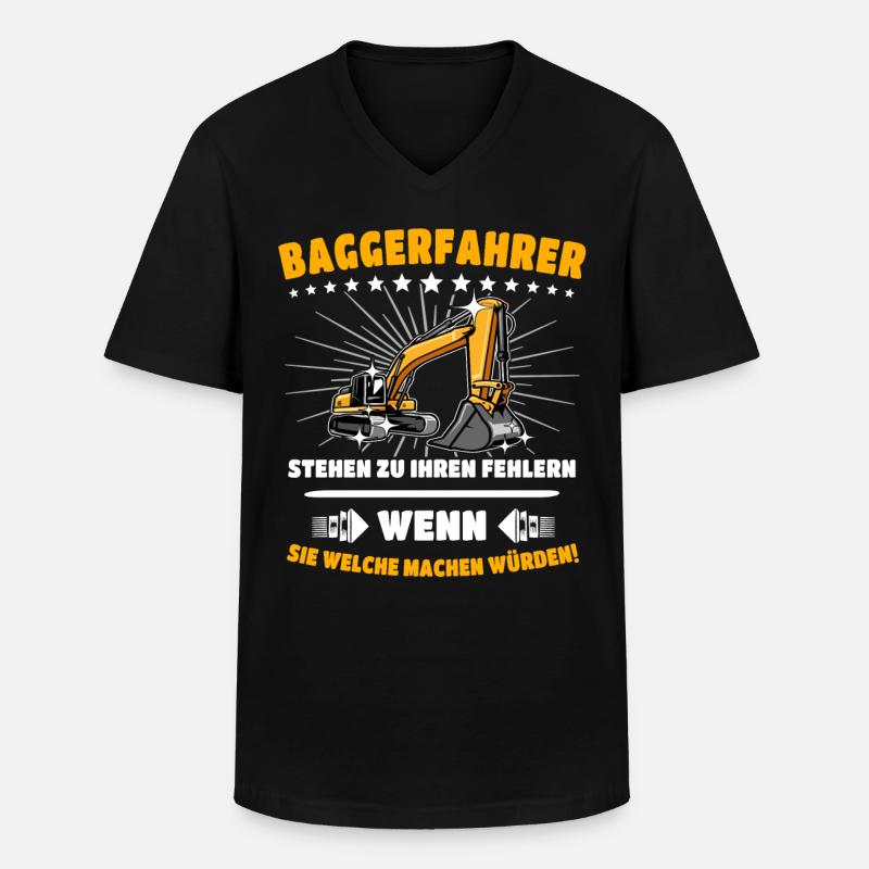 Baggerfuehrer Baggerfahrer - Männer-T-Shirt mit V-Ausschnitt - Schwarz