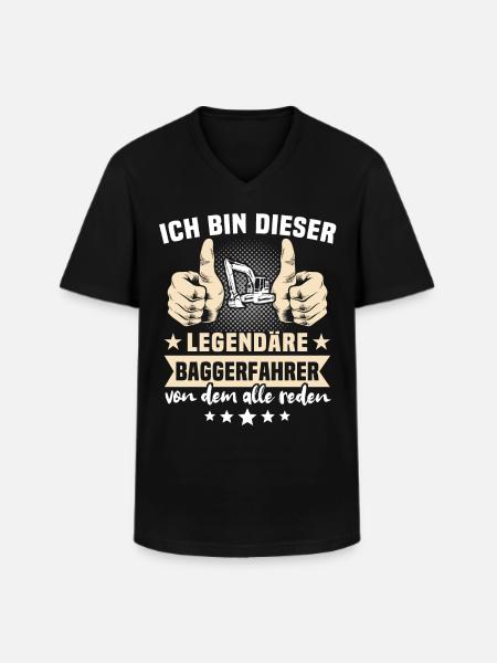 Baggerfuehrer Baggerfahrer - Männer-T-Shirt mit V-Ausschnitt - Schwarz