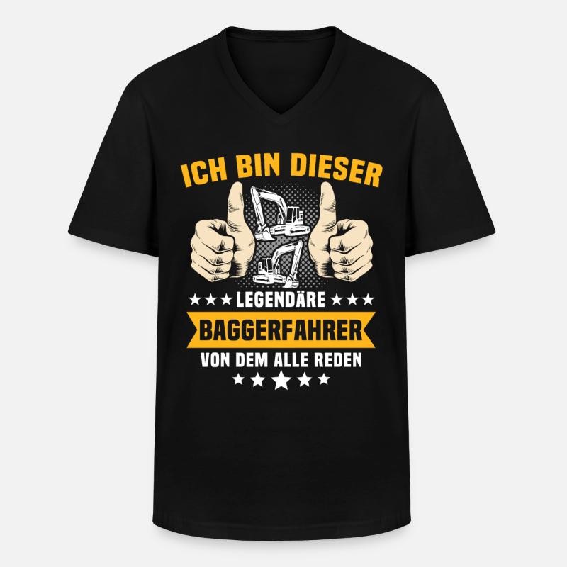 Baggerfuehrer Baggerfahrer - Männer-T-Shirt mit V-Ausschnitt - Schwarz