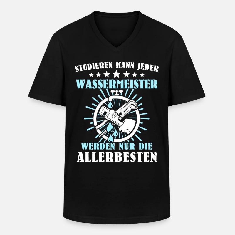 Wassermeister Beruf - Männer-T-Shirt mit V-Ausschnitt - Schwarz
