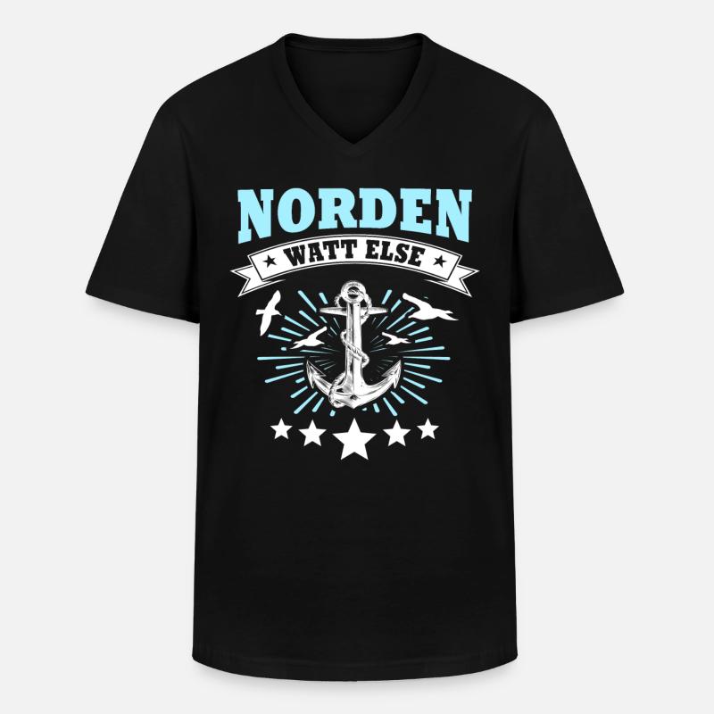 Norden - Männer-T-Shirt mit V-Ausschnitt - Schwarz