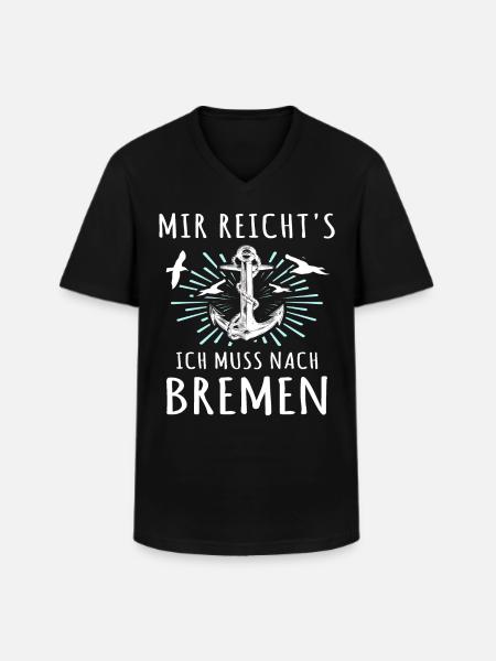 Bremen Sprüche - Männer-T-Shirt mit V-Ausschnitt - Schwarz