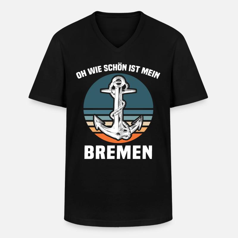 Bremen Sprüche Bremer - Männer-T-Shirt mit V-Ausschnitt - Schwarz