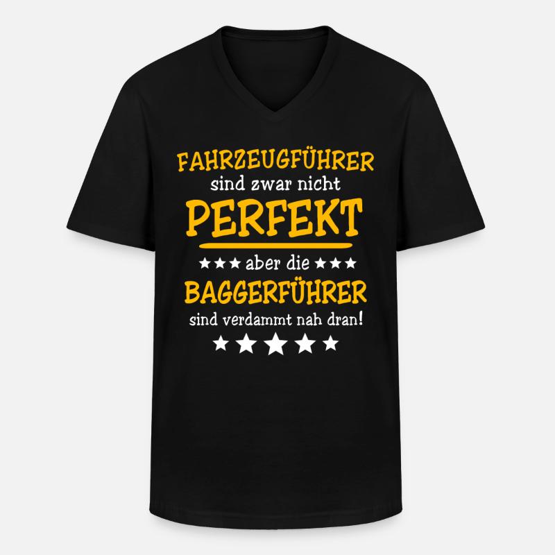 Baggerführer - Männer-T-Shirt mit V-Ausschnitt - Schwarz