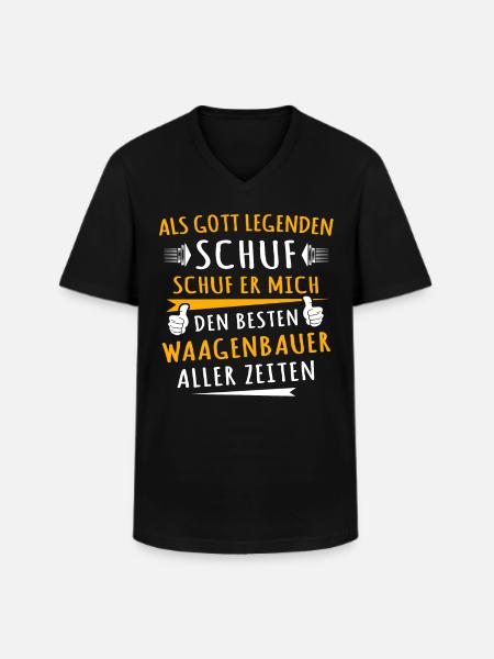 Waagenbauer - Männer-T-Shirt mit V-Ausschnitt - Schwarz