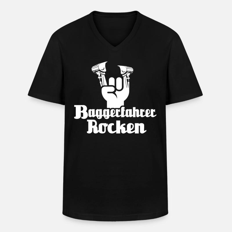 Baggerführer Bagger Baggerfahrer - Männer-T-Shirt mit V-Ausschnitt - Schwarz