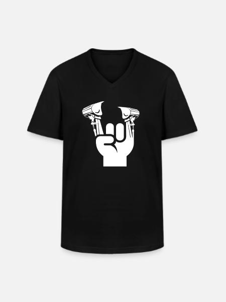 Baggerführer Bagger Baggerfahrer - Männer-T-Shirt mit V-Ausschnitt - Schwarz