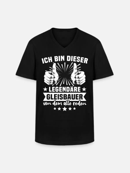 Gleisbauer Sprüche - Männer-T-Shirt mit V-Ausschnitt - Schwarz