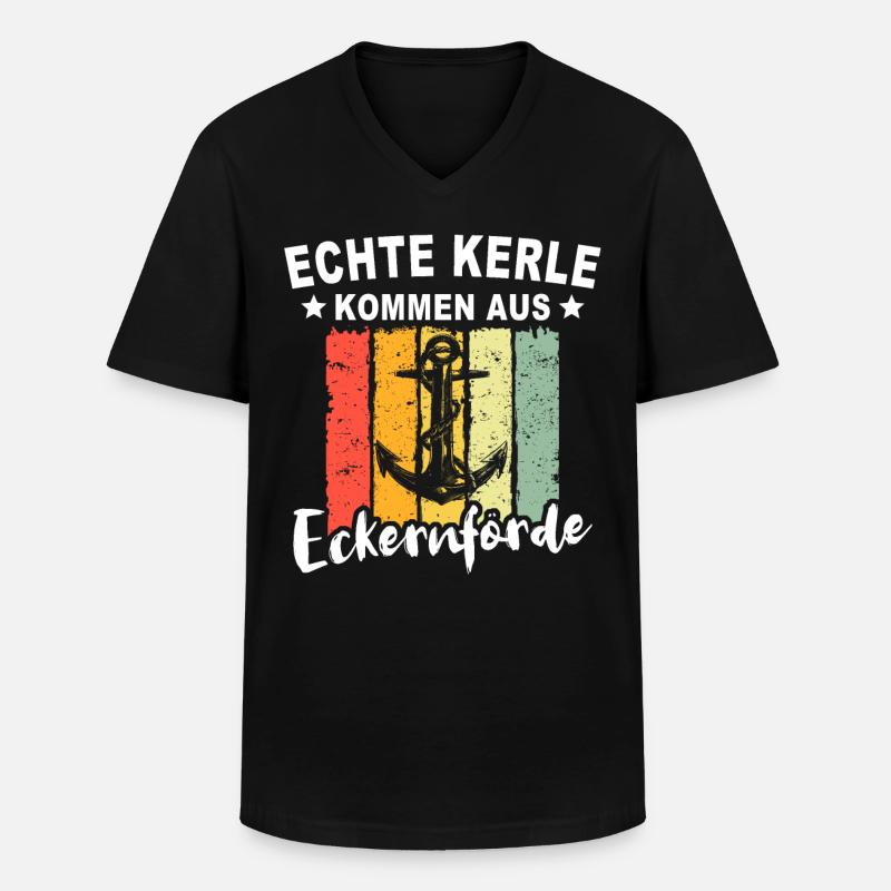 Eckernförde Sprüche - Männer-T-Shirt mit V-Ausschnitt - Schwarz