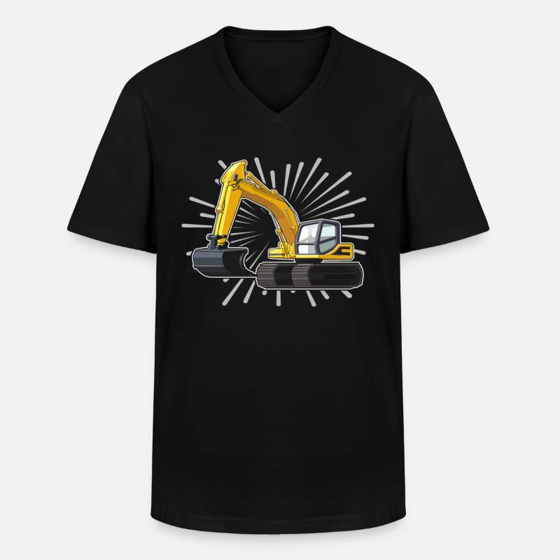Baggerfuehrer - Männer-T-Shirt mit V-Ausschnitt - Schwarz
