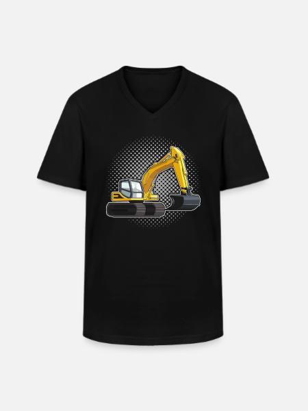 Excavator driver - Men's V-Neck T-Shirt - black