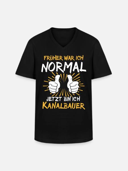 Kanalbauer Spruch - Männer-T-Shirt mit V-Ausschnitt - Schwarz