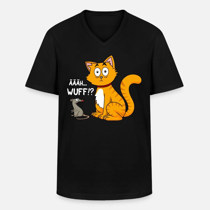 Ääh wuff - Männer-T-Shirt mit V-Ausschnitt - Schwarz