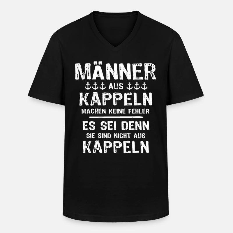 Kappeln Spruch - Männer-T-Shirt mit V-Ausschnitt - Schwarz