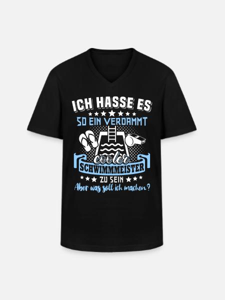 Schwimmmeister - Männer-T-Shirt mit V-Ausschnitt - Schwarz