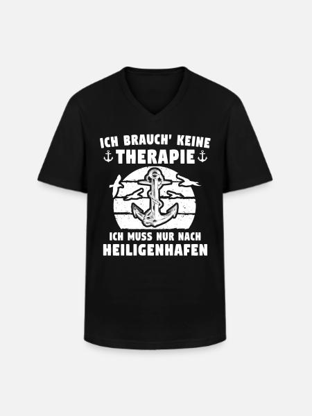 Heiligenhafen - Männer-T-Shirt mit V-Ausschnitt - Schwarz
