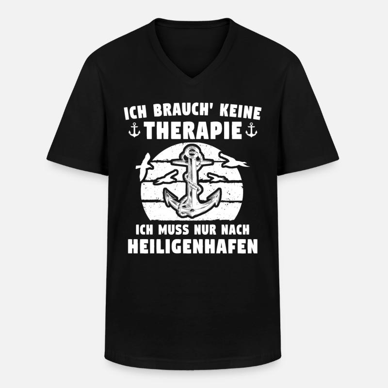 Heiligenhafen - Männer-T-Shirt mit V-Ausschnitt - Schwarz