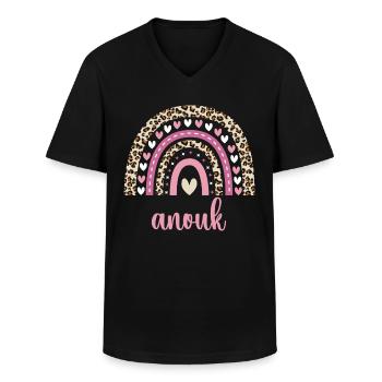 Anouk Regenbogen Name Geburtstag Anouk - Männer-T-Shirt mit V-Ausschnitt - Schwarz - Vorne - AI Model Male 178 dark (178cm)