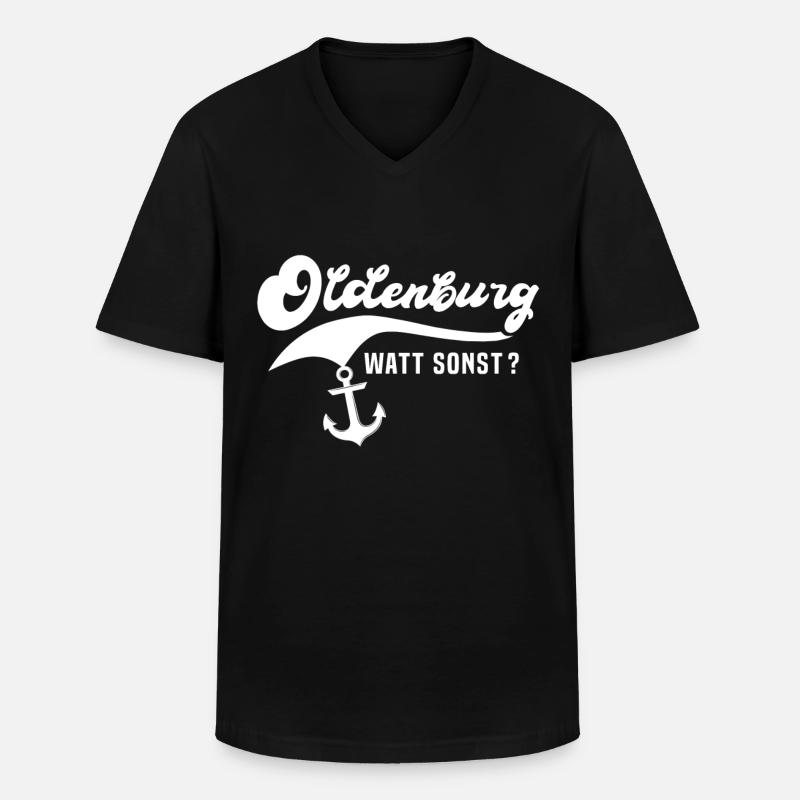 Oldenburg Oldenburger - Männer-T-Shirt mit V-Ausschnitt - Schwarz