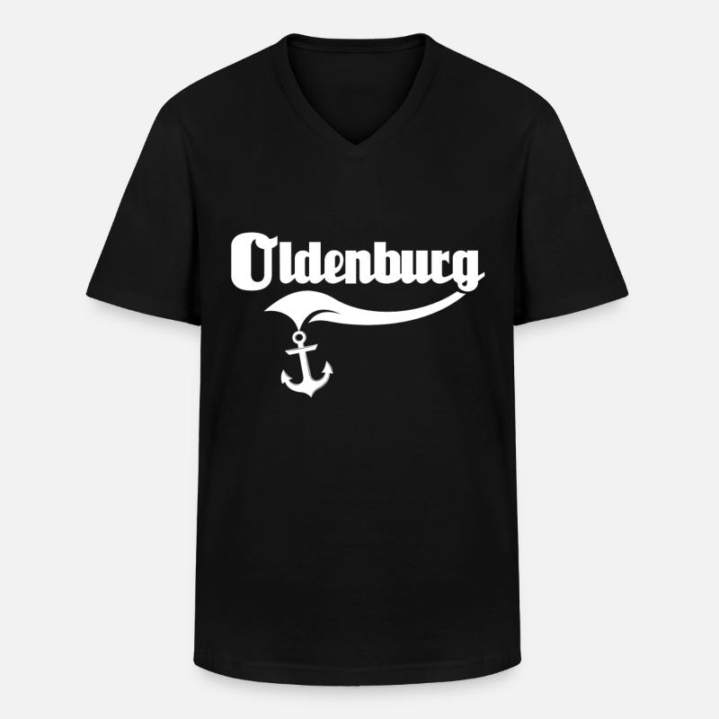 Oldenburg Oldenburger - Männer-T-Shirt mit V-Ausschnitt - Schwarz