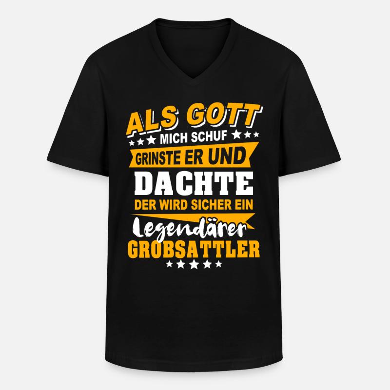 Grobsattler - Männer-T-Shirt mit V-Ausschnitt - Schwarz