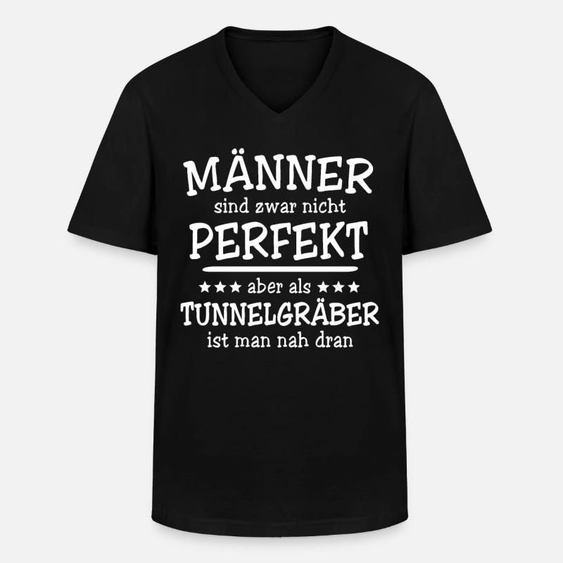 Tunnelgräber Männer - Männer-T-Shirt mit V-Ausschnitt - Schwarz