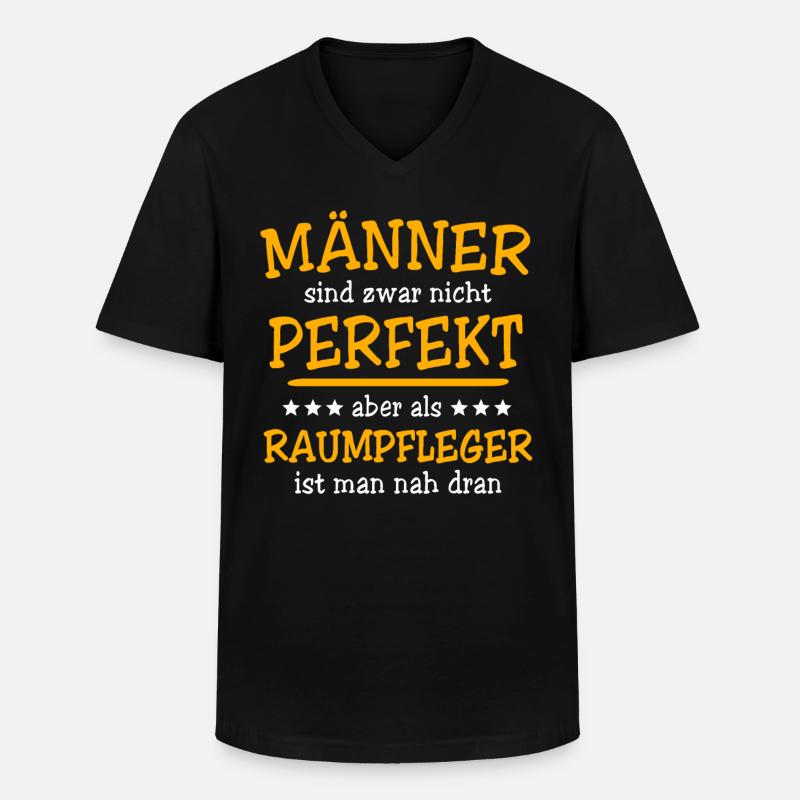 Raumpfleger Sprüche - Männer-T-Shirt mit V-Ausschnitt - Schwarz