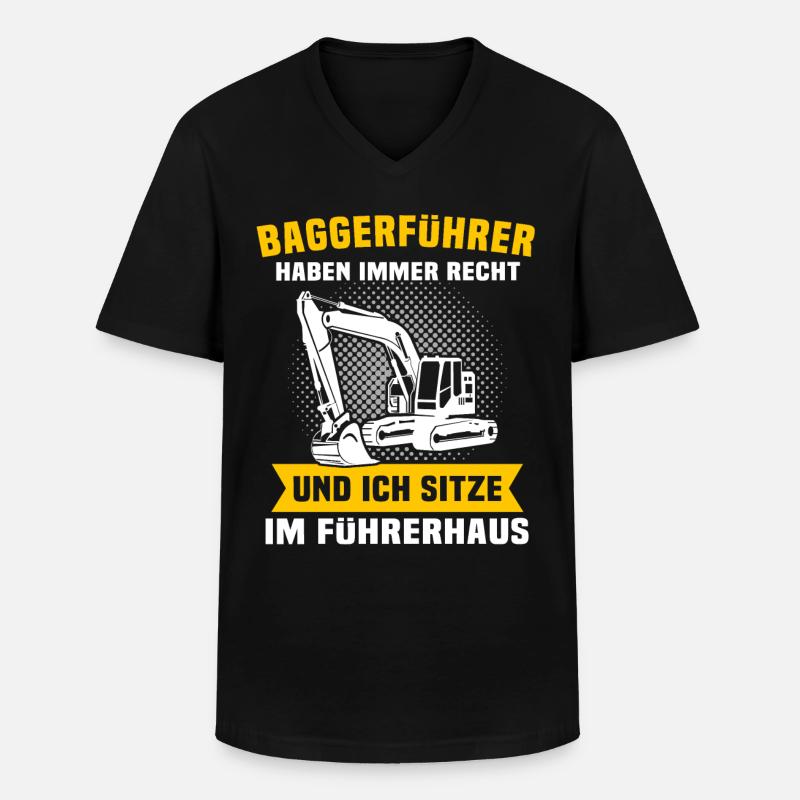 Baggerfahrer - Männer-T-Shirt mit V-Ausschnitt - Schwarz