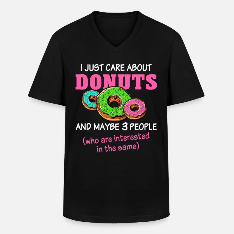Donut Liebe Doughnut - Männer-T-Shirt mit V-Ausschnitt - Schwarz