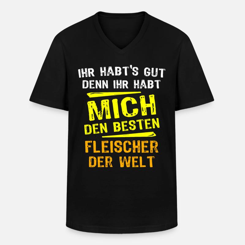 Fleischer Geschenk - Männer-T-Shirt mit V-Ausschnitt - Schwarz