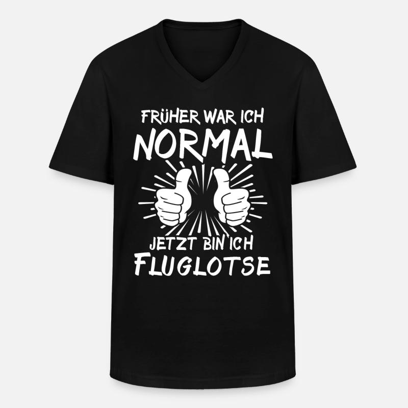 Fluglotse - Männer-T-Shirt mit V-Ausschnitt - Schwarz